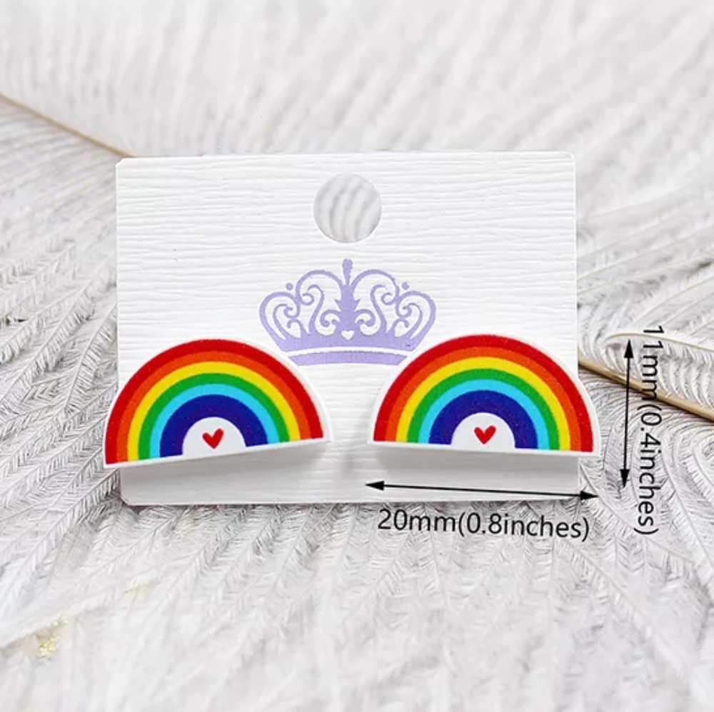 Acrylic rainbow earrings 🌈